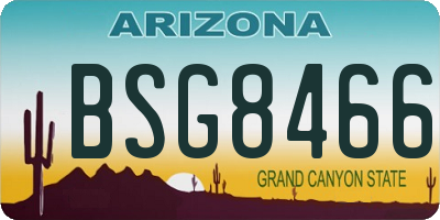 AZ license plate BSG8466