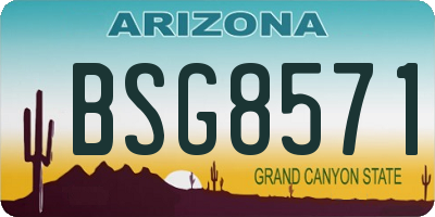 AZ license plate BSG8571