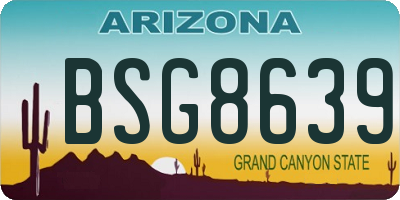 AZ license plate BSG8639