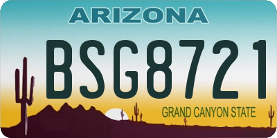 AZ license plate BSG8721