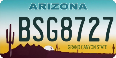 AZ license plate BSG8727