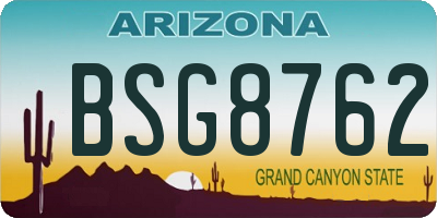 AZ license plate BSG8762