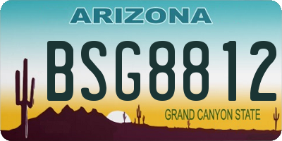 AZ license plate BSG8812