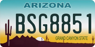 AZ license plate BSG8851