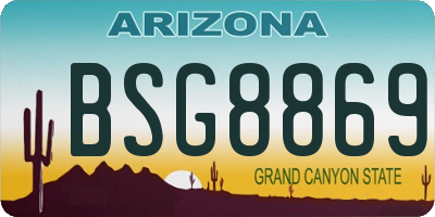 AZ license plate BSG8869