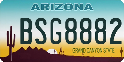AZ license plate BSG8882
