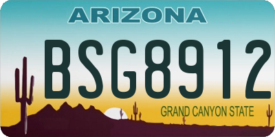 AZ license plate BSG8912