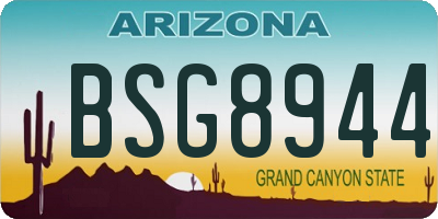 AZ license plate BSG8944