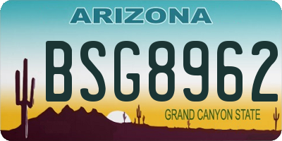 AZ license plate BSG8962