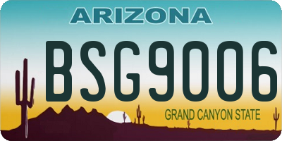 AZ license plate BSG9006