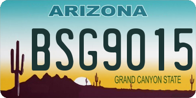 AZ license plate BSG9015