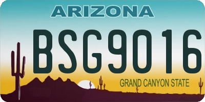 AZ license plate BSG9016