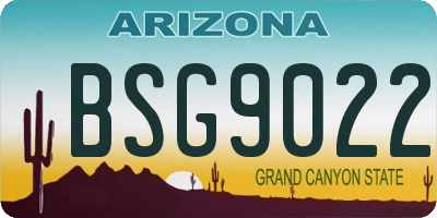 AZ license plate BSG9022