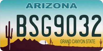 AZ license plate BSG9032
