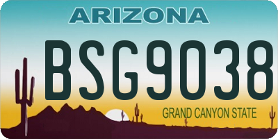AZ license plate BSG9038