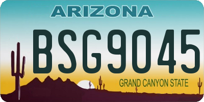AZ license plate BSG9045