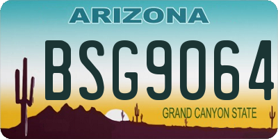 AZ license plate BSG9064