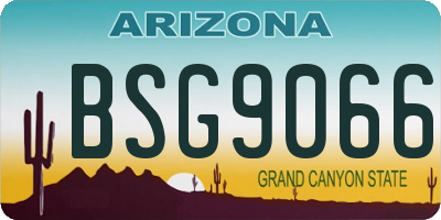 AZ license plate BSG9066