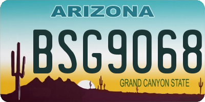 AZ license plate BSG9068
