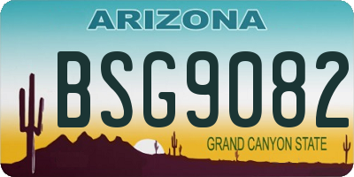 AZ license plate BSG9082