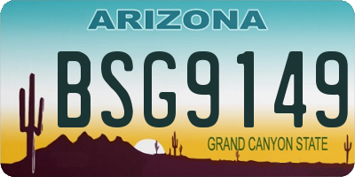 AZ license plate BSG9149