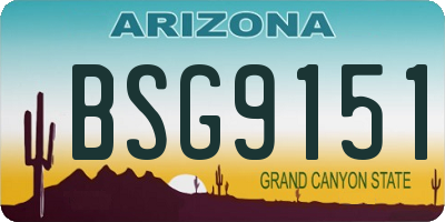 AZ license plate BSG9151