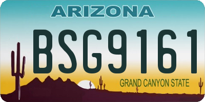 AZ license plate BSG9161