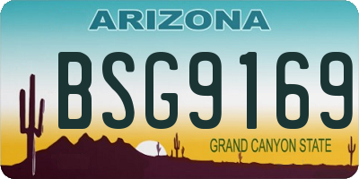 AZ license plate BSG9169