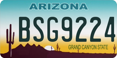 AZ license plate BSG9224