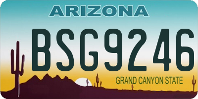 AZ license plate BSG9246
