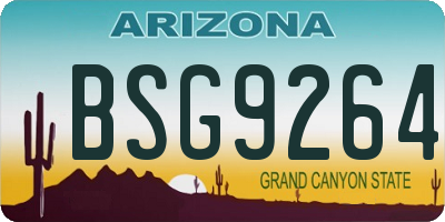AZ license plate BSG9264
