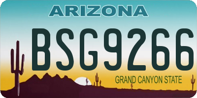 AZ license plate BSG9266