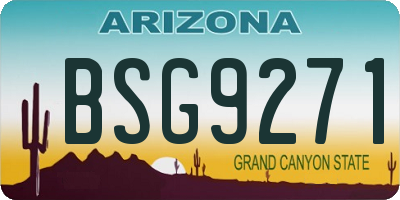 AZ license plate BSG9271