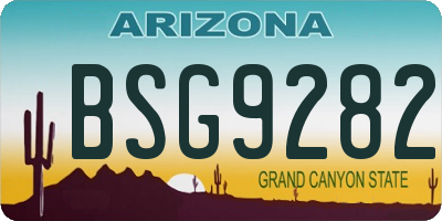 AZ license plate BSG9282