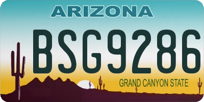 AZ license plate BSG9286