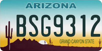 AZ license plate BSG9312
