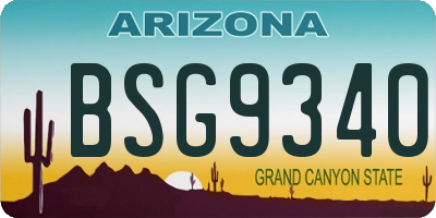 AZ license plate BSG9340