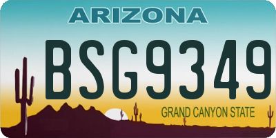 AZ license plate BSG9349