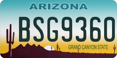 AZ license plate BSG9360