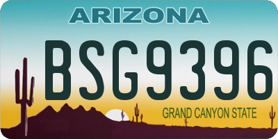 AZ license plate BSG9396