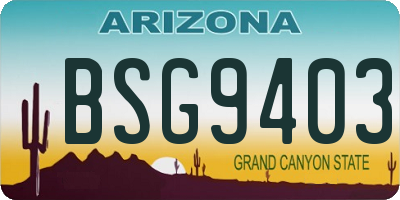 AZ license plate BSG9403