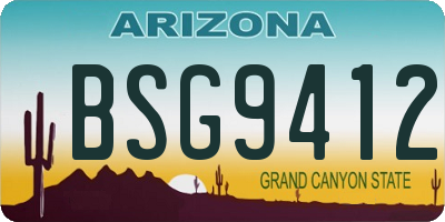 AZ license plate BSG9412