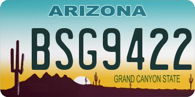 AZ license plate BSG9422