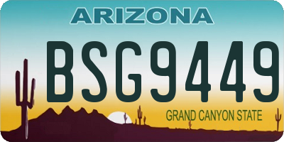 AZ license plate BSG9449