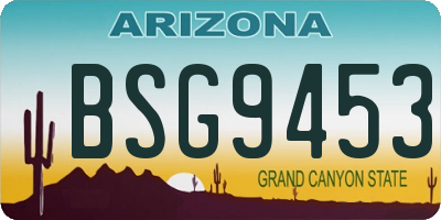 AZ license plate BSG9453
