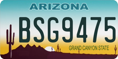 AZ license plate BSG9475