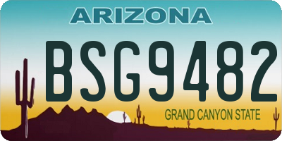 AZ license plate BSG9482
