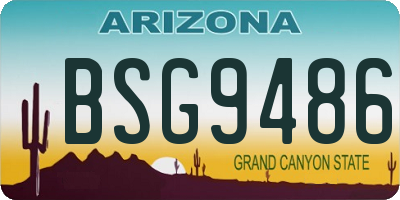 AZ license plate BSG9486