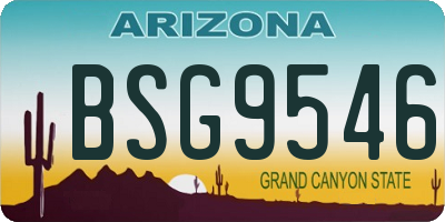 AZ license plate BSG9546