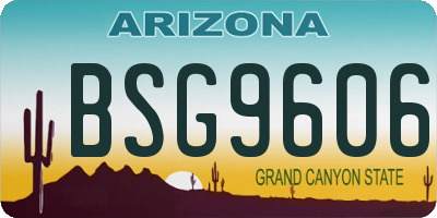 AZ license plate BSG9606